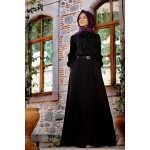 Pınar Şems - Beli Büzgülü Siyah Elbise
